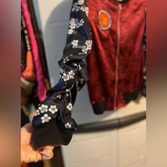 Disney Red and Blue Floral Bomber Jacket - Picture 5 of 9